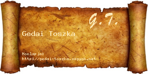 Gedai Toszka névjegykártya
